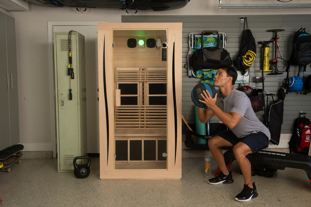 An athlete performing medicine ball exercises by the ProSeries 200