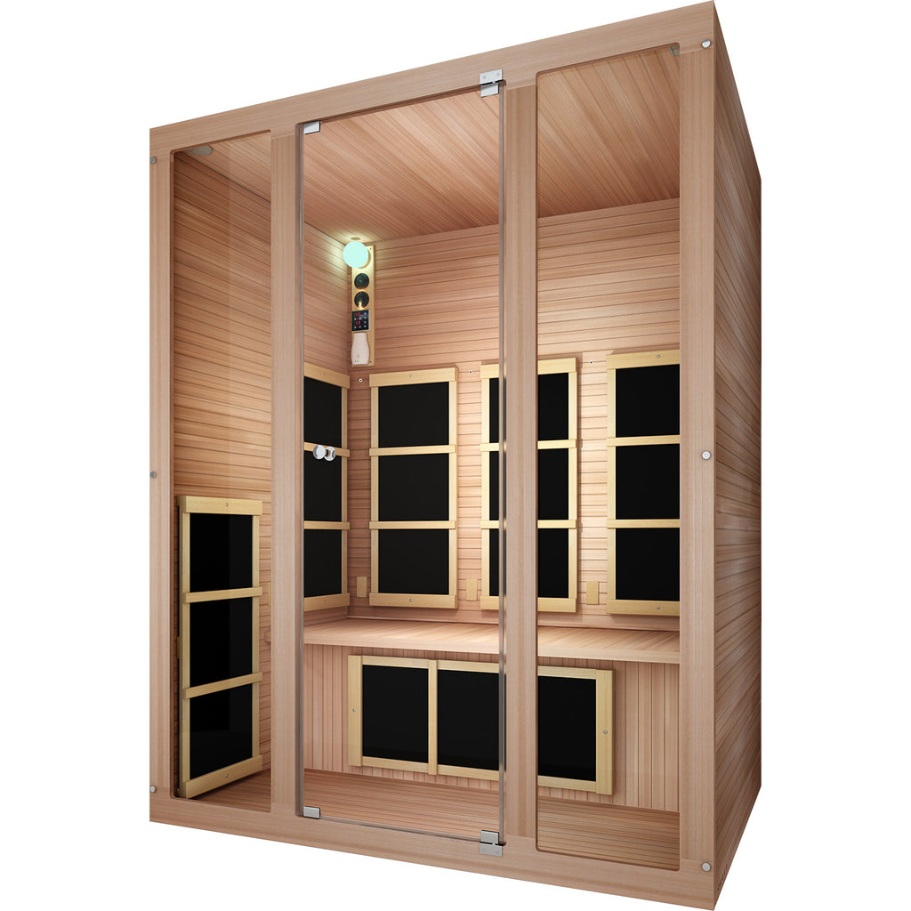 Joyous 3-Person Red Cedar Far Infrared Sauna (Ultra-Low EMF)