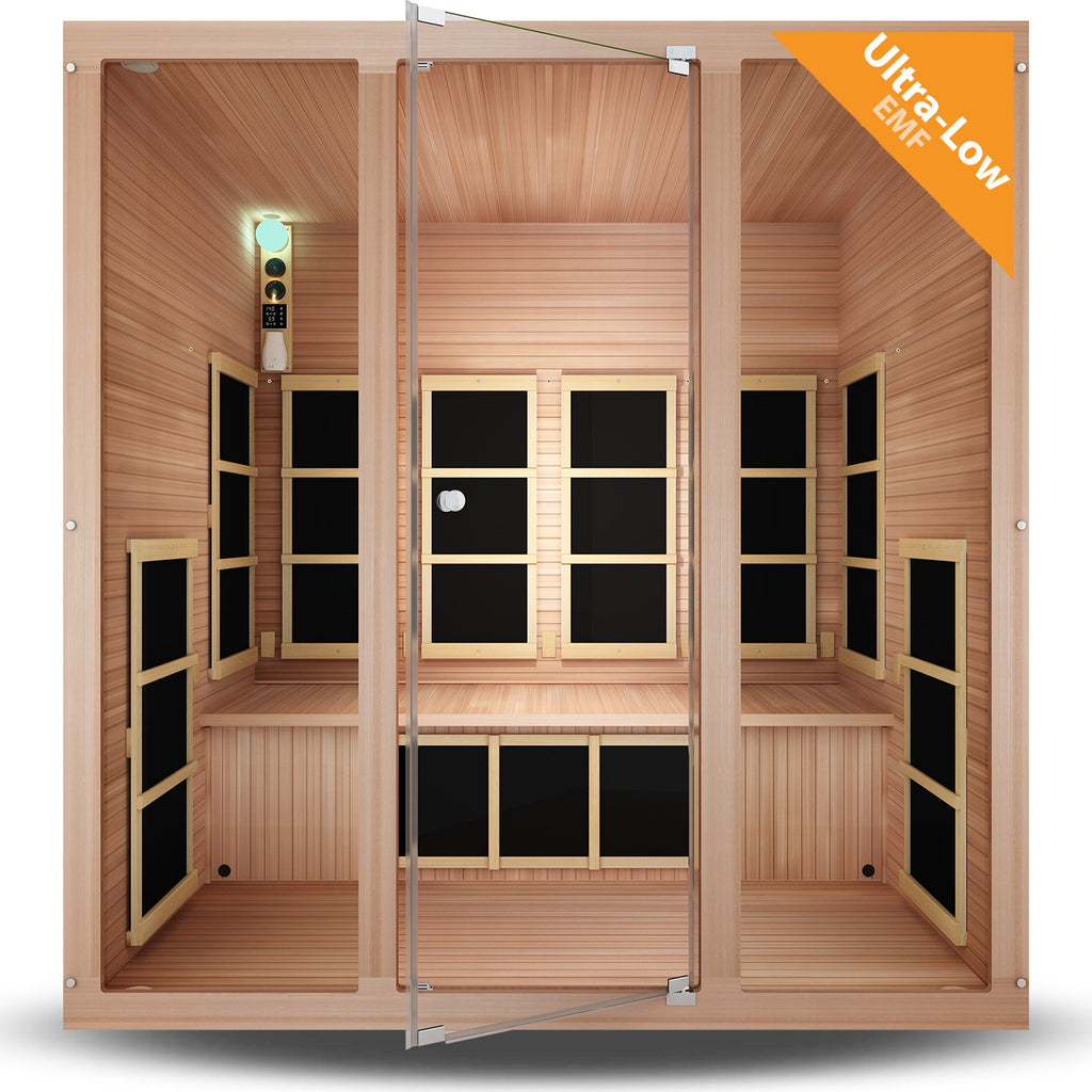 Joyous 3-Person Red Cedar Far Infrared Sauna (Ultra-Low EMF)